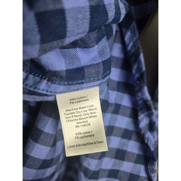 Vineyard Vines Wmns Gingham Button Up Shirt‎ Lng Sleeve Cotton Cashmere size 8 - Picture 5 of 8